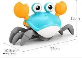 Crawling Crab Toys with Light Up, Interactive Musical Toy with Automatically Avoid Obstacles, USB Rechargeable, Fun Moving Toy for Babies, Toddlers and Kids