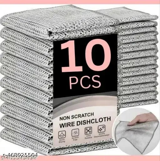 Multipurpose Wire Dishwashing Rag for Wet and Dry, Steel Scrubber Non-Scratch Wire Dishcloths for Cookware, Sinks, Dishes